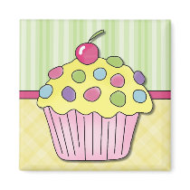Adorable Birthday Cupcake Cards and Gifts Refrigerator Magnets