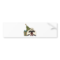 adorable christmas time sheep bumper stickers