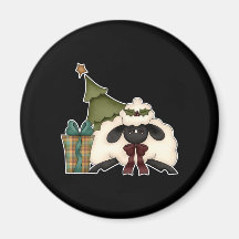 adorable christmas time sheep fridge magnet