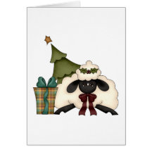 adorable christmas time sheep greeting card
