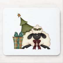 adorable christmas time sheep mouse pad