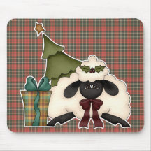 adorable christmas time sheep mousepads
