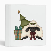 adorable christmas time sheep vinyl binder