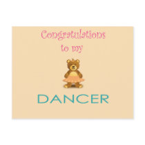 Adorable Congratulations Dancer Gift Cards Postcard