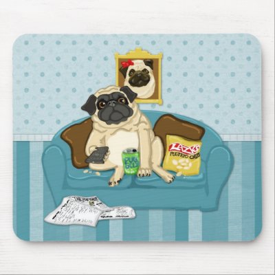 Adorable Customizable Couch Pugtato Tees, Gifts Mouse Pads by designsbydandy