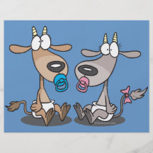 adorable cute baby kids goatlings goats cartoon flyer design