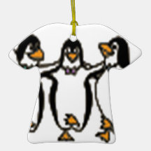 Adorable Dancing penguins design Christmas Ornaments