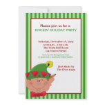 ADORABLE ELF Elves Holiday Christmas Red/Green invitations