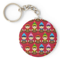 Adorable Elves Christmas Keychain