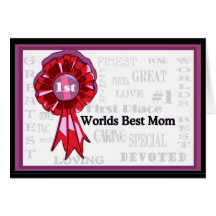 Adorable Faded Word Collage Worlds Best Mom Card#3