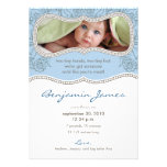 Adorable Floral Birth Announcement (blue)