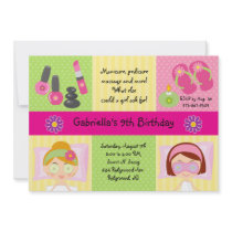 Adorable Girl's Spa Party Birthday Invitation