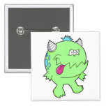 adorable green tongue chomper monster pins