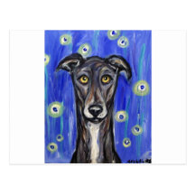 Adorable Greyhound portrait Postcards
