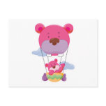 adorable hot air balloon bear post cards