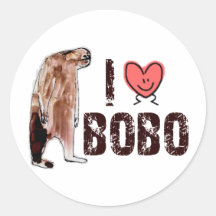 Adorable!  I LOVE <3 BOBO design - Finding Bigfoot Round Sticker