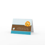Adorable Lion Photo (inside) Thank You Card (aqua)