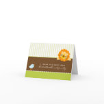 Adorable Lion Photo (inside) Thank You Card: lime