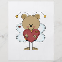 adorable little bumble bear holding a love heart flyers