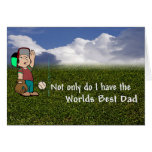 Adorable Little League Dad Coaching His Son Greeting Cards