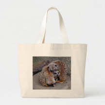 Adorable Meerkats Bundle of Fur Nature Photo Canvas Bag