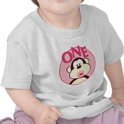 Adorable Monkey 1st Birthday T-Shirt by LittleBeesGraphics
