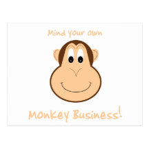 Adorable monkey postcard