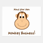Adorable monkey postcard postcards