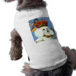 Adorable pet tee with white poodle and crown