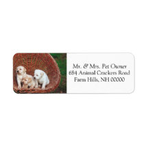 Adorable Puppies Return Address Mail Label Sticker