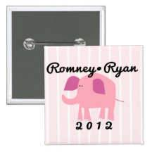 Adorable Republican Elephant, Romney/Ryan Buttons