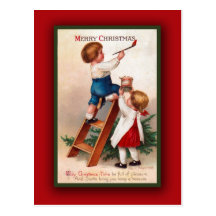 Adorable Vintage Christmas Art Card Postcard