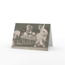 Adorable Vintage Easter Rabbit Greeting Card
