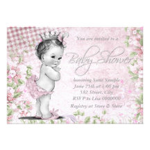Adorable Vintage Pink Baby Shower Custom Announcement