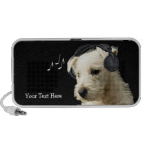Adorable Westie Wearing Headphones #2 speakers