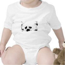 Adorable white Maltese puppy dog Baby Bodysuit