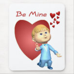 Adorable Young Man With Engagement Ring Caricature Mousepad