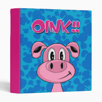 Adorably Cute Pig Binder binders