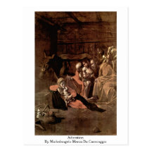 Adoration By Michelangelo Merisi Da Caravaggio Postcard