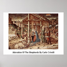 Adoration des bergers par Carlo Crivelli Posters