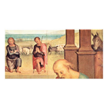 Adoration du petit groupe de bergers par Perugino Photocartes