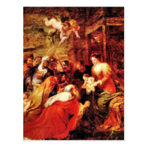 Adoration of the Magi by Paul Rubens postcards