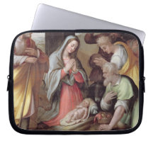 Adoration of the Shepherds, c.1500 (tempera on pan Laptop Computer Sleeve