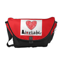 Adorkable heart messenger bag