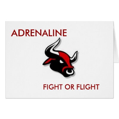 ADRENALINE, FIGHT OR FLIGHT GREETING CARD by Seriouslysus