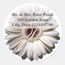 Adresse blanche de marguerite de Gerbera Adhésif
