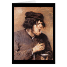 Adriaen Brouwer The Bitter Draught Greeting Card