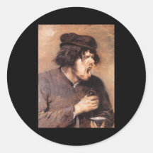 Adriaen Brouwer The Bitter Draught Round Sticker