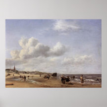 Adriaen van de Velde The Beach at Scheveningen Poster