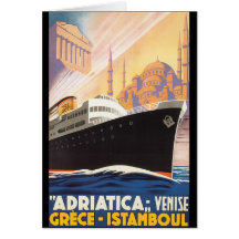 Adriatica Lines - Vintage Travel Poster Card